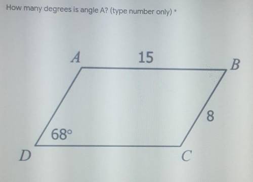 How many degrees is angle A? ​