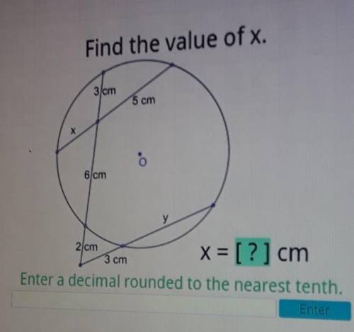 *ill give brailiest and 100* Find the value of x. 3 cm 5 cm х 6 cm 2 cm x = [? ] cm 3 cm Enter a de