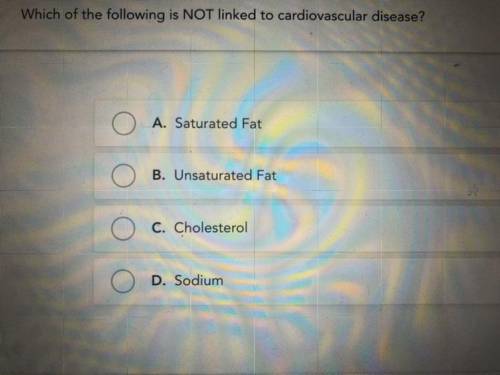 Question 1
Which of the following is NOT linked to cardiovascular disease