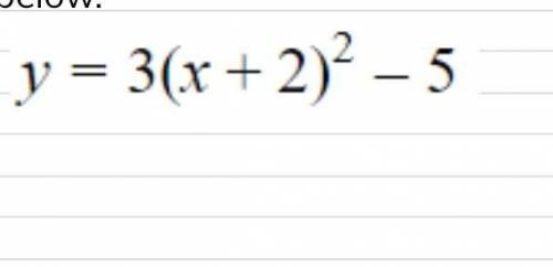 Identify the vertex of the quadratic function below.​