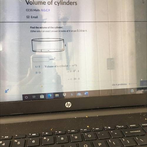 Help Find the volume of the cylinder
