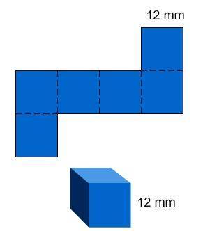 Here is a picture of a cube, and the net of this cube. What is the surface area of this cube?
