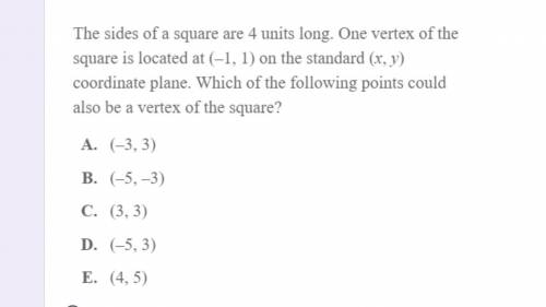 I WILL MARK BRAINLIEST IF CORRECT! Pls also give an explanation!

The sides of a square are 4 unit