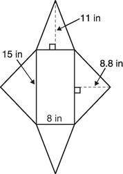 What is the base?

88in sq.
70in sq.
120in sq. 
Once you find that find the lateral surface pick 4