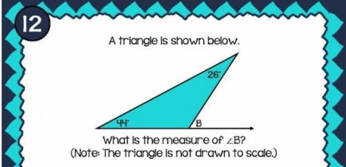 A triangle is shown below what is the measure of