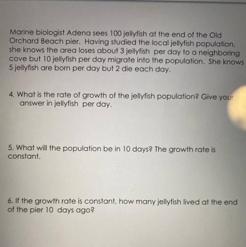 GIVING BRAINLEST!!

What is the rate of growth of the jellyfish population? give your answer in je