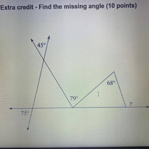 PLS HELP FIND THE MISSING ANGLE  <3