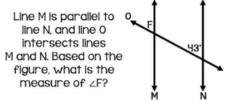 Line M is parallel to line N and line zero intersects line M and N based on the figure what is the