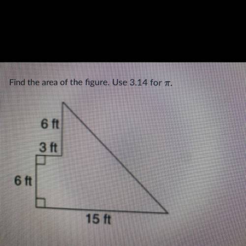 Find the area of the figure. Use 3.13 for