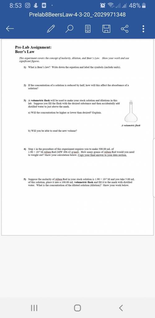 Please answers the pre-lab questions