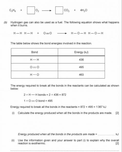 Please could you help calculating the energy produced when all the bonds in the products are made?