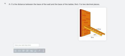 If d is the distance between the base of the wall and the base of the ladder, find d to two decimal