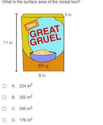 What is the surface area of the cereal box?
