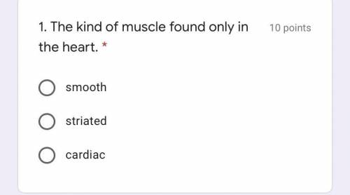 The kind of muscle found only in the heart ?