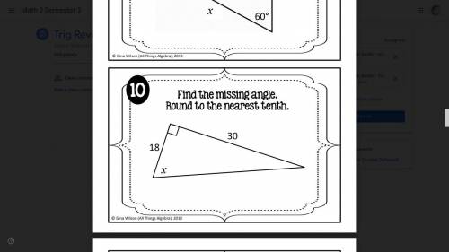 Find the missing angle.
Round to the nearest tenth.