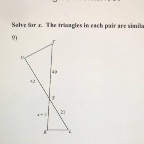 Solve for x in this triangle