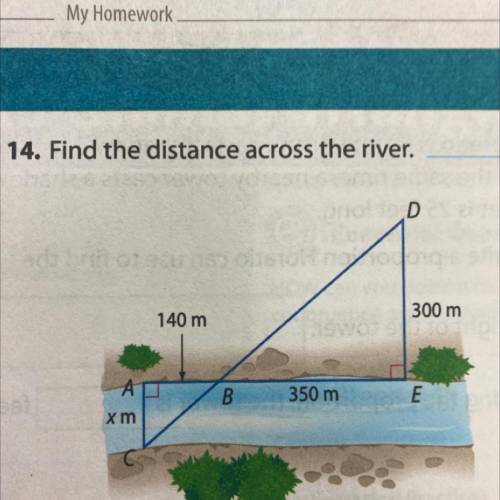 Find the distance between the river.