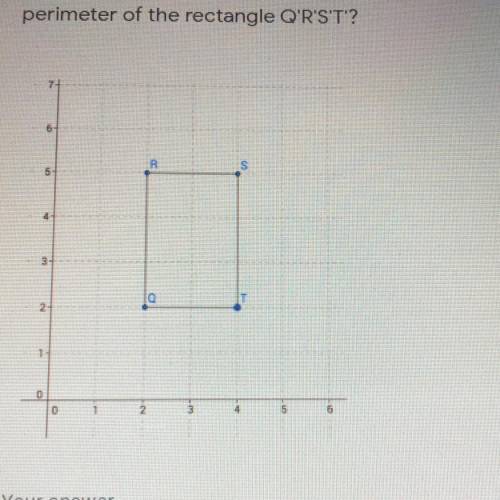 Rectangle QRST is dilated by a scale factor of 1/2. What is the perimeter of rectangle Q'R'S'T'. (P