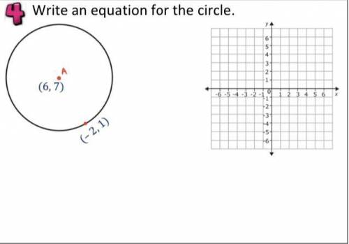 Write an equation for the circle, show work if possible