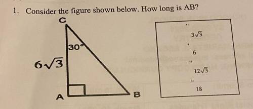 Consider the figure shown below. How long is AB? 
(MULTIPLE CHOICE)