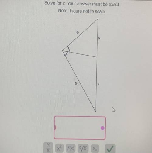 Solve for x. Your answer must be exact