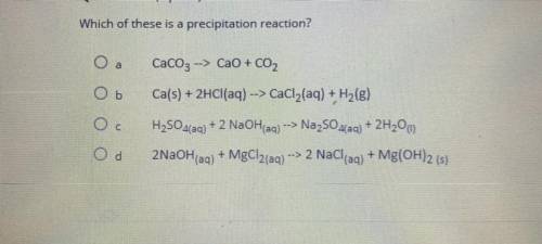 Which is a precipitation reaction?