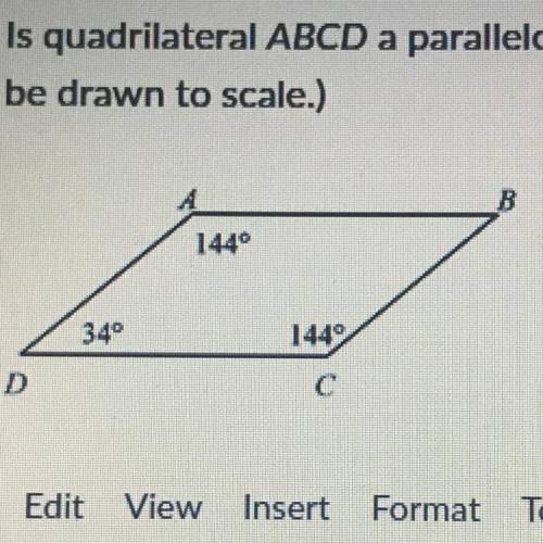 Is quadrilateral ABCD a parallelogram? Explain.