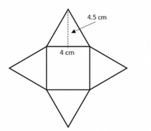 What is the surface area of the square-based pyramid?

Type your answer in the box. 
Note: Enter o