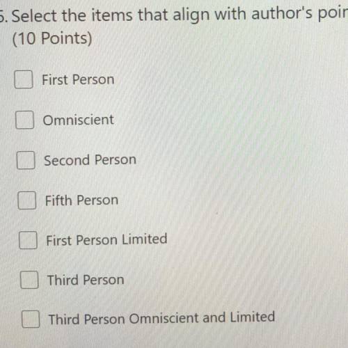 Select the items that align with author's point of view .