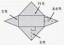 The net of a rectangular pyramid and its dimensions are show in the diagram.

What is the lateral
