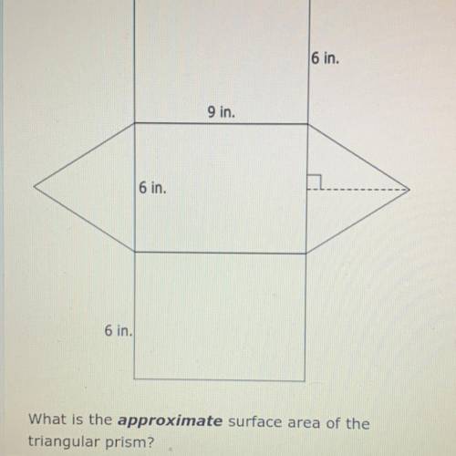 What is the approximate surface area of the triangular prism?