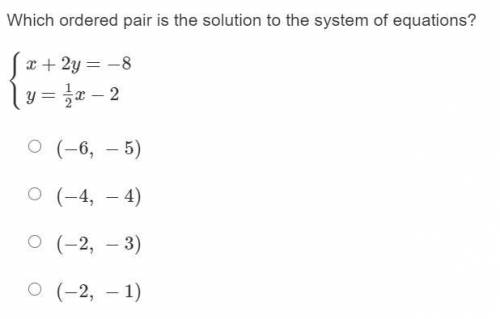 Which ordered pair is the solution to the system of equations?
