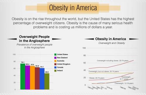 Which infographic is the best mix of text and visuals?

The People of the United States
Obesity in