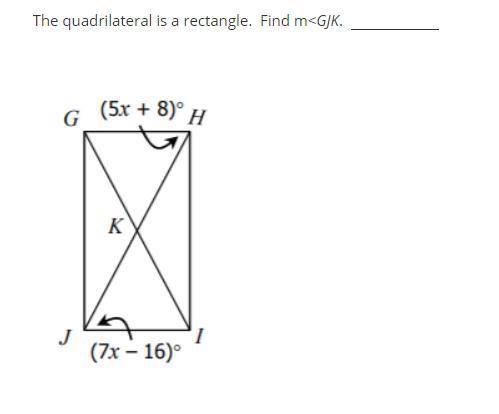 He quadrilateral is a rectangle. Find