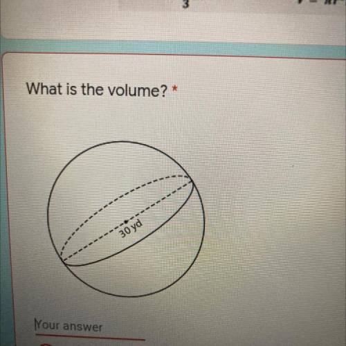 What is the volume of a sphere with a radius of 30 yards?
