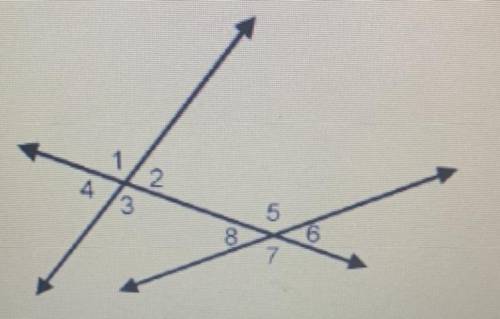 In the diagram, the measure of angle 1 is 116°, the measure of angle 2 is (8x)°, and the measure of