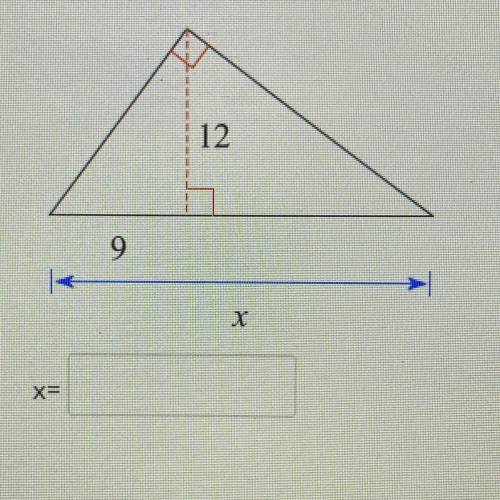 What is the value of x using the picture given