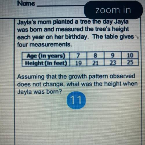 Jayla’s mom planted a tree the day Jayla was born and measured the trees height each year on her bi