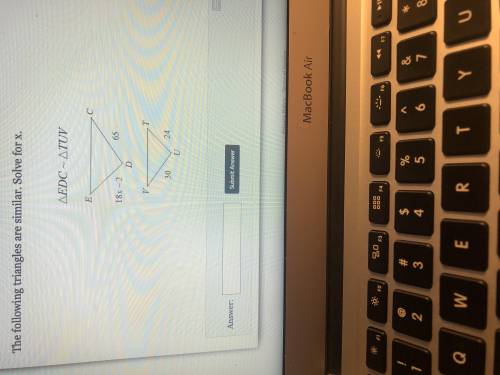 The following triangles are similar.Solve for X.