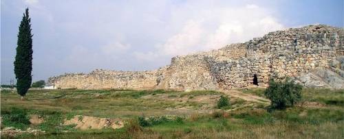 The image shows the ruins of Tiryns, a Mycenaean city.

What statement about the Mycenaean people