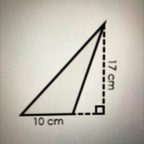 What is the area of right angled triangle 17cm and 10cm?