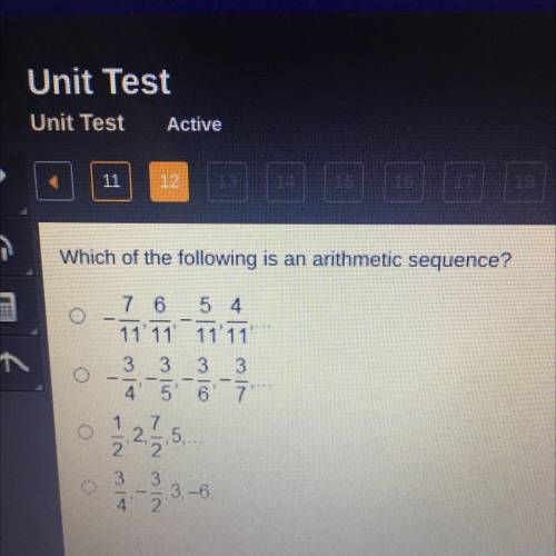 Which of the following is an arithmetic sequence?