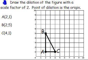 Draw the dilation of the figure with a scale factor of 2.
