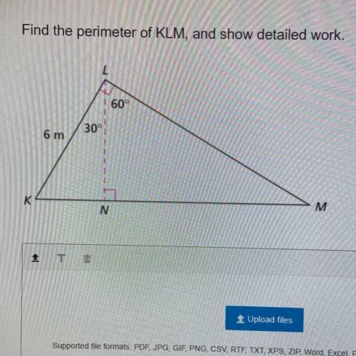 Find the perimeter of KLM, and show detailed work.