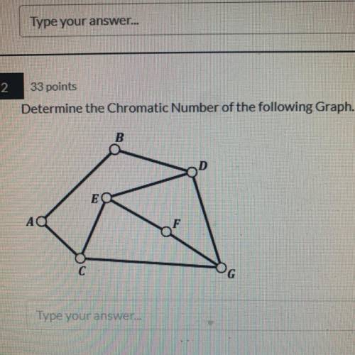 Determine the Chromatic Number of the follow graph. 
PLEASE NEED HELP