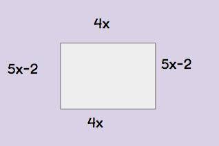 A rectangle has side lengths of 4x and 5x-2. Which expression represents the perimeter of the recta