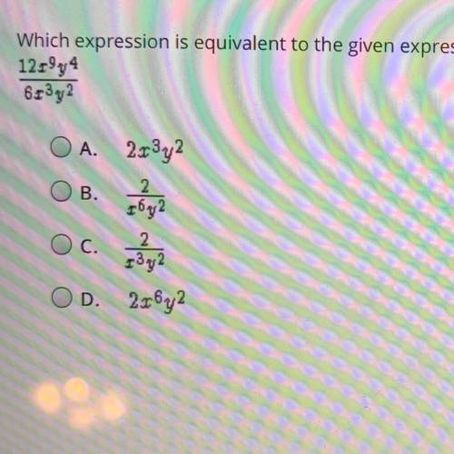 Which expression is equivalent to the given expression? Assume the denominator does not equal zero.