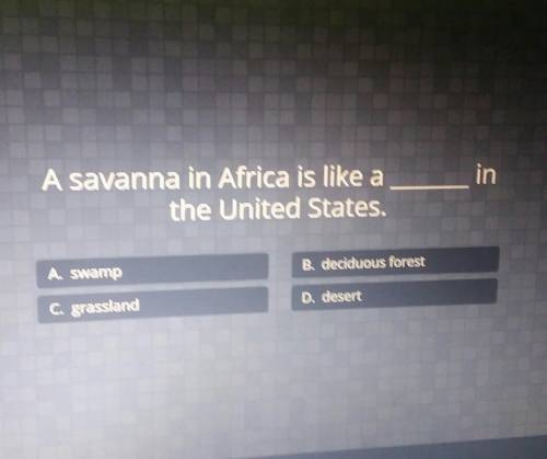 A savanna in Africa is like a the United States.​