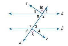 1. Refer to the figure at the right. Line a is parallel to line b and m2 is 135 °. Find each given