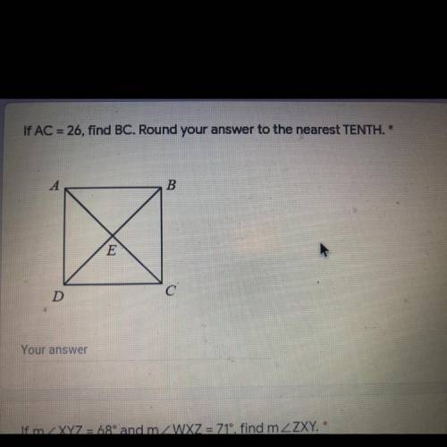 If AC=26 find BC round to the nearest tenth